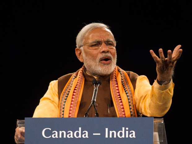 Indian Prime Minister Narendra Modi addresses a crowd during an event in Toronto. For the immediate future, India has announced that it will double its coal use by 2020, in the process overtaking the U.S. as the world’s second largest coal consumer after China. The Canadian Press/Chris Young.